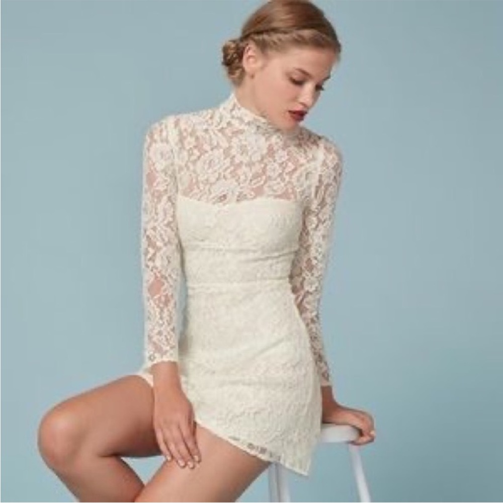 Reformation Celia ivory/white lace dress